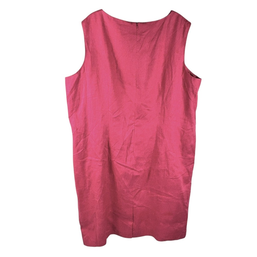 Talbots Pink Irish Linen Shift Dress 20W Sleeveless Scoop Neck Classic Lined - Picture 3 of 9